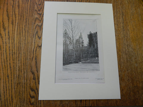 Upper Gateway:Castle Gould,Ft. Washington,Long Isle, NY, 1905, Lithograph.
