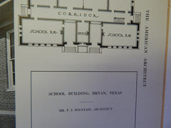 School Building, Bryan, TX, 1914. F.J. Fountain.