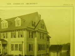 House of F. L. Gibson, Esq., Brookline, MA, 1914, Lithograph. Benjamin Proctor, Jr.