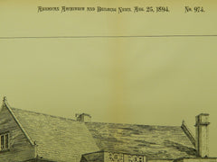 Shireoak for J. E. Bedford, Esq., Headingley, England, 1894, Original Plan. Francis W. Bedford.
