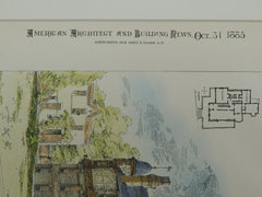 Alterations of Residence for J. H. McAvoy, Chicago, IL, 1885, Original Plan. Addison & Fiedler.