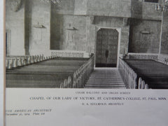Balcony and Screen, Chapel of Our Lady of Victory, St. Catherines College, St. Paul, MN, 1924. H. A. Sullwold.