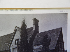 Exterior, House of William H. Reid, Springdale, CT, 1919, Lithograph. Arthur Loomis Harmon.