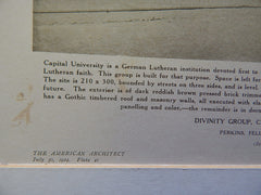 Divinity Group, Capital University, Bexley, OH, 1924, Lithograph. Perkins, Fellows & Hamilton.