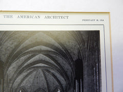 Interior, Dutch Reformed South Church, New York, NY, 1914. Cram, Goodhue & Ferguson.