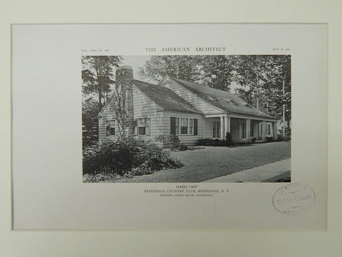 Street View, Riverdale Country Club, Riverdale, NY, 1921, Lithograph. Dwight James Baum.