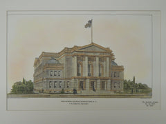 High-School Building, Schenectady, NY, 1901, Original Plan. F. R. Comstock.