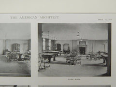 Interior, Musical Arts Club, Walnut Street, Philadelphia, PA, 1919, Lithograph. Price & McLanahan.