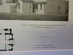 Amanda Anderson McCarthy Memorial Chapel, Carthay Center, Los Angeles ,CA, 1924, Lithograph. Alfred Eichler.