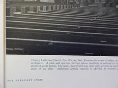 Trinity Lutheran Church, Fort Wayne, IN, 1930, Lithograph. Bertram, Grosvenor & Goodhue.