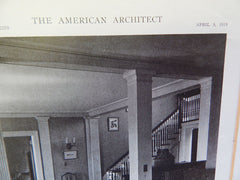 Interior, House of William H. Reid, Springdale, CT, 1919, Lithograph. Arthur Loomis Harmon.