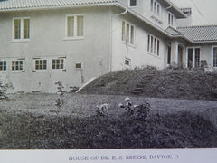 House of Dr. E.S. Breese, Dayton, OH, 1919, Lithograph. Louis Lott.