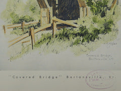 Covered Bridge, Bartonsville, VT, 1930. P. M. Rines.