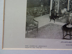 Lobby, Atlanta-Biltmore Hotel, Atlanta, GA, 1924, Lithograph. Schultze & Weaver.