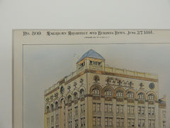 Design for Chamber of Commerce, Richmond, Virginia, 1891. M.D. Dimmock.