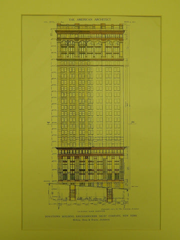 Downtown Building for the Knickerbocker Trust, New York NY, 1911. McKim, Mead & White