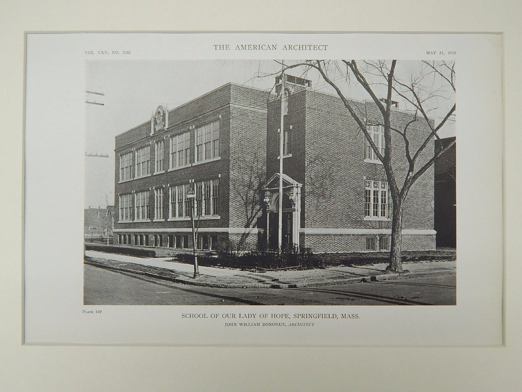 School of Our Lady of Hope, Springfield, MA, 1919, Lithograph. Koch & Wagner.