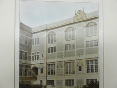 Boy's Entrance, Mather School, Dorchester, MA, 1908. Colored Photograph. Cram, Goodhue, & Ferguson.