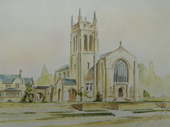 Perspective, Roman Catholic Church, Westchester, NY, 1906, Original Plan. Elliott Lynch & W. H. Orchard