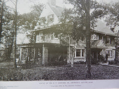 House of Mr. G.F. Shepard,JR., Milton, MA, 1906, Lithograph.
