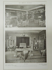 The Library, New Lotus Club, New York, New York, 1909, Lithograph. Mr. Donn Barber.