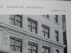 Ditson Building,Lower, Tremont St., Boston, MA, Lithograph,1918. C.Howard Walker and Townsend, Steinle&Haskell.