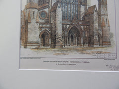 Hereford Cathedral, Hereford UK 1903. Original Plan. J. Oldrid Scott.