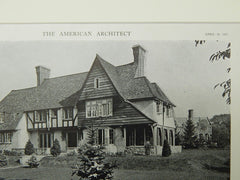 House of Mr. Chapin S. Pratt, Lawrence Park, Bronxville, NY, 1921, Lithograph.  Bates & How.