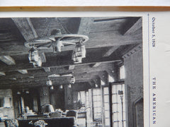 Lobby, Sedgefield Inn, Sedgefield, NC, 1928, Lithograph. Nathan Harris.