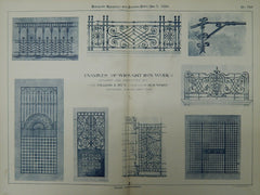 Examples of Wrought Iron Work by William R. Pitt, New York, NY, 1890, Orig. Plan. William R. Pitt.