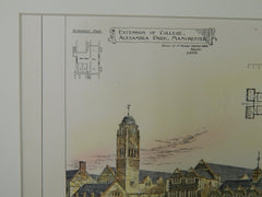 Extension of College, Alexandra Park, Manchester, UK, 1904. Original Plan.