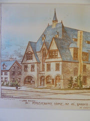Lodge for Perseverance Lodge,No.46, Knights of Pythias, Chestnut Hill. PA,1889. Original Plan. Geo. T. Pearson.