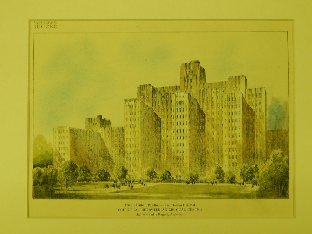 Columbia-Presbyterian Medical Center, New York, NY, 1925, Original Plan. James Gamble Rogers.