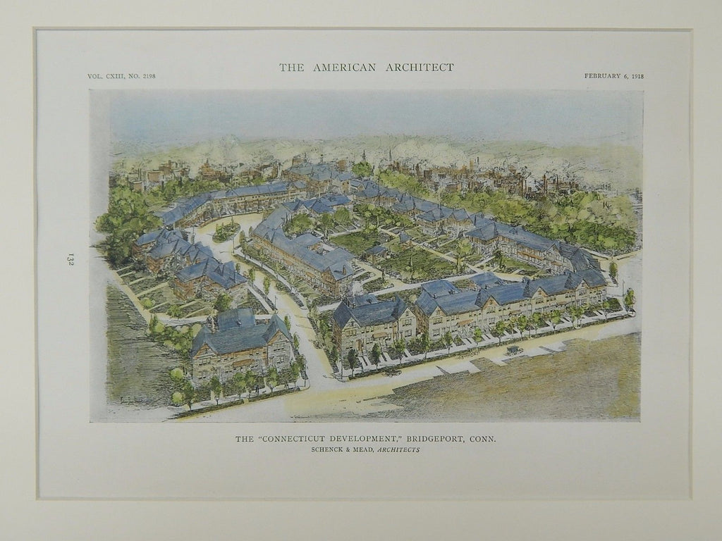 The Connecticut Development, Bridgeport, CT, 1918, Original Plan. Schenck & Mead.