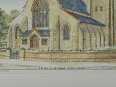 Southwest View, St. Mary's Church, Denbigh, Wales, UK, 1874, Original Plan. Lloyd, Williams, & Underwood.
