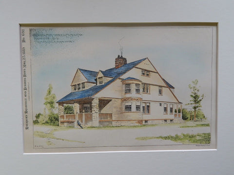 House for Carroll E. Bowen, Rochester, NY, 1889, Original Plan. Thomas Nolan.