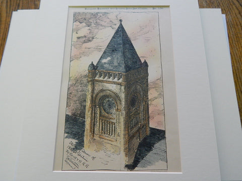 Tower of NY Central Railroad, New York, NY, 1886, Original Plan. R.H. Robertson.