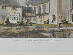 Church and Parish House, Bloomington, IN, 1919, Original Plan. Lowe & Bollenbacher.