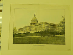 The United States Capitol,Southwest View, Washington, D.C. 1904. Original Plan.