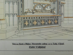 Tomb of Bishop Bronescombe, Exeter Cathedral, Devon, England, 1884,Original Plan.