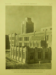 Rear of Science Building, Butler University, Indianapolis, IN, 1929, Lithograph. Daggett & Hibben.