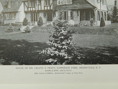House of Mr. Chapin S. Pratt, Lawrence Park, Bronxville, NY, 1921, Lithograph.  Bates & How.