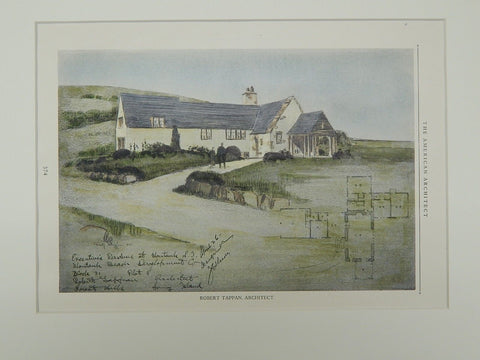Executive Residence at Montauk, Long Island, NY, 1926, Original Plan. Robert Tappan.