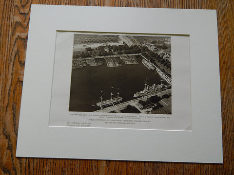 Navy Yard, Ships, Sesqui-Centennial Intern'l Expo, Philadelphia, PA, 1926. Lithograph. John Molitor.