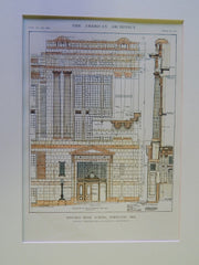Entrance Elevation: Lincoln High School, Portland, OR, 1914, Original Plan. Whitehouse & Fouilhoux.