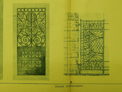 Examples of Wrought Iron Work by William R. Pitt, New York, NY, 1890, Orig. Plan. William R. Pitt.