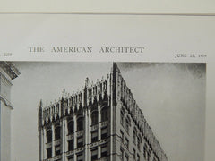 Office Building for Cosden & Co., Tulsa, OK, 1919, Lithograph. Henry F. Hoit.