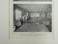Living & Dining Rooms, House of Mrs. Irving T. Snyder, Denver, CO, 1914. J.B. Benedict.