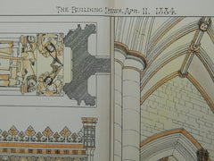 Tomb of Bishop Bronescombe, Exeter Cathedral, Devon, England, 1884,Original Plan.