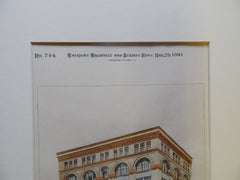 Building for the Boston Real Estate Trust, Boston, MA, 1890, Original Plan. Cabot, Everett, & Mead